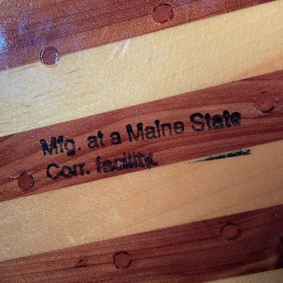 Handmade in Maine Maple and Cherry Wood Striped Wooden Serving Bowl - Picture 9 of 10